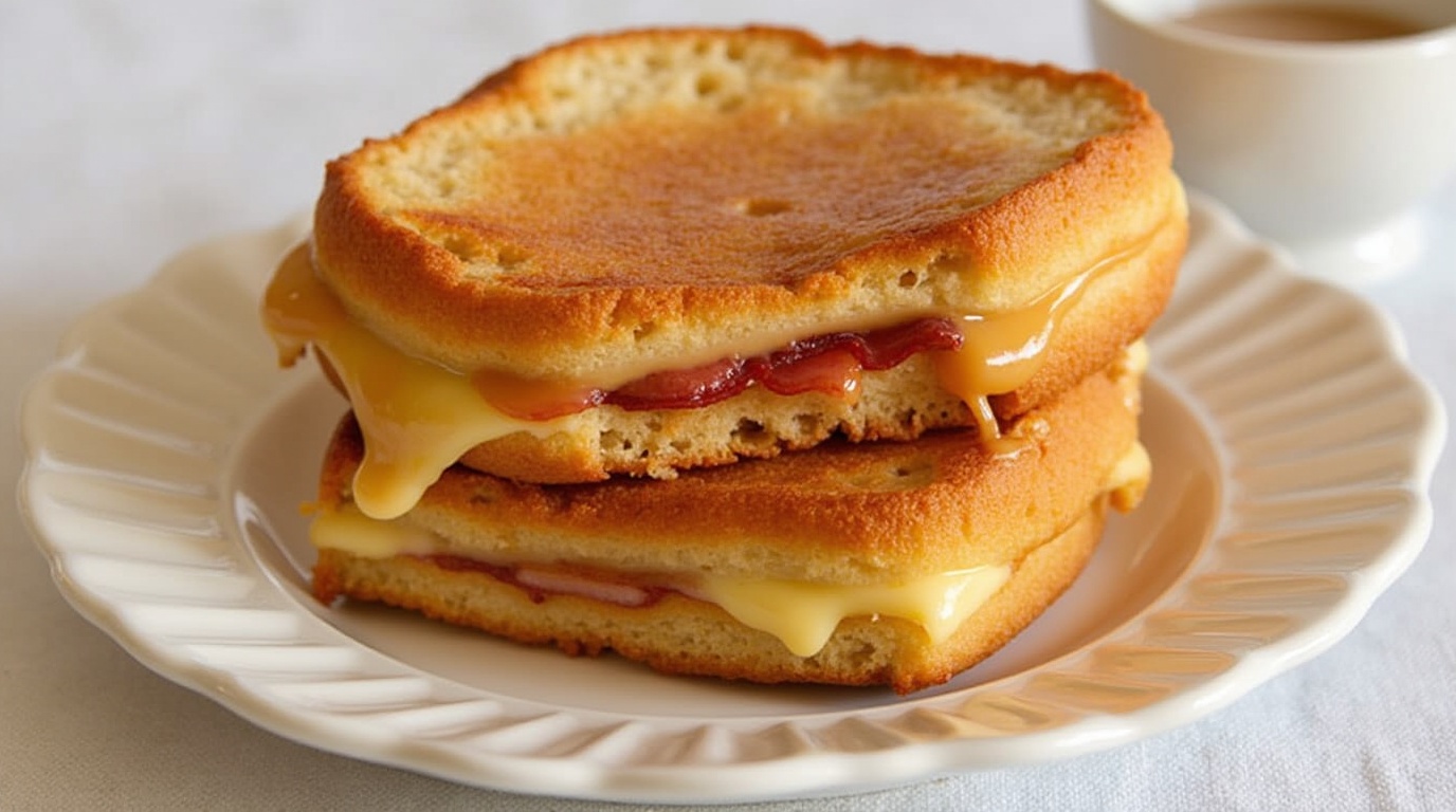 Donut Grilled Cheese with Bacon