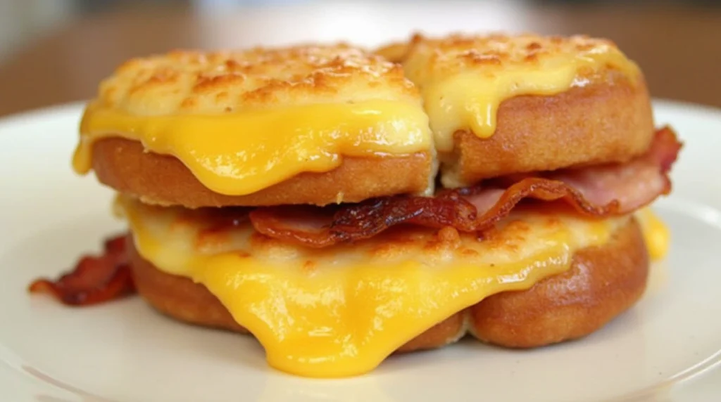 Donut Grilled Cheese with Bacon